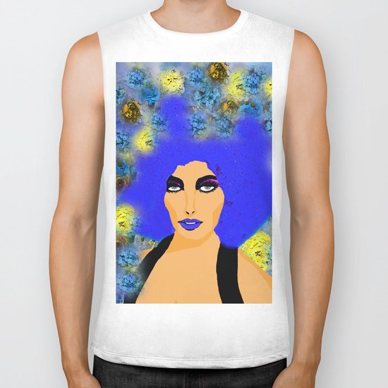 A WOMAN AND HER HAIR Biker Tank