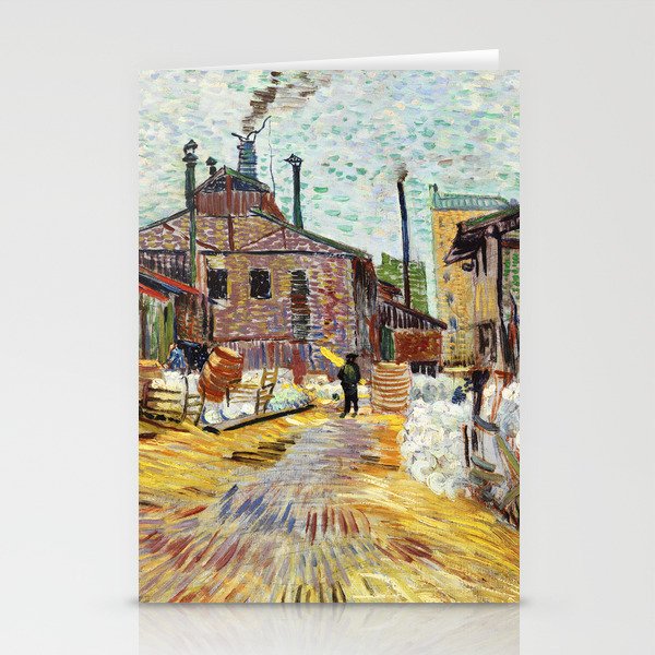 Impressionist Painting The Factory (1887) by Vincent Van Gogh Stationery Cards