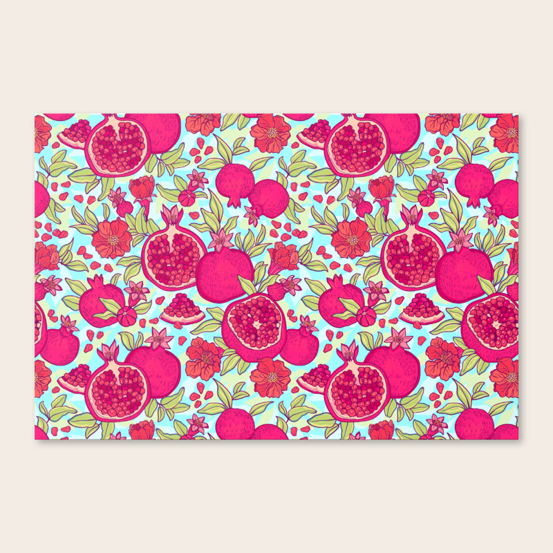 Pattern With Pomegranates Decorative Patterns Of The Garnet Fruit On White Background Canvas Print By Ann And Pen Society6