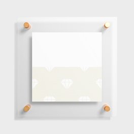 White Diamond Lace Horizontal Split on Cream Off-White Floating Acrylic Print