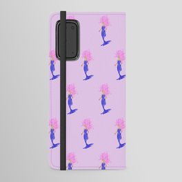 Purple Mermaid- pink background Android Wallet Case