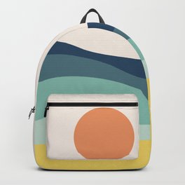 Abstract landscape with sea and sun Backpack