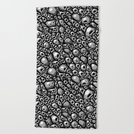 Monochrome Stone Tile Beach Towel