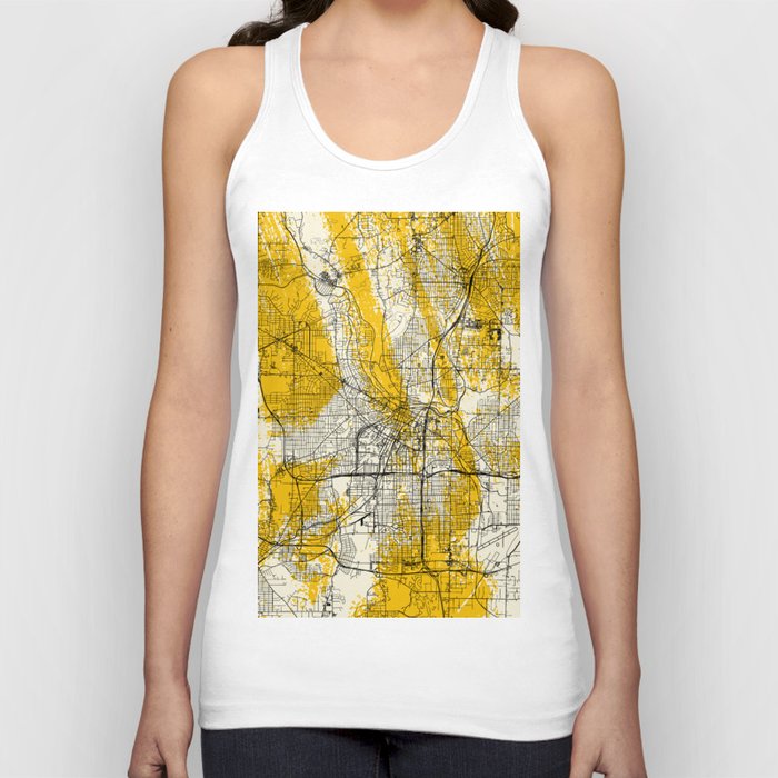 Akron USA - Yellow City Map Tank Top
