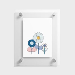 BLUE Flowers Floating Acrylic Print