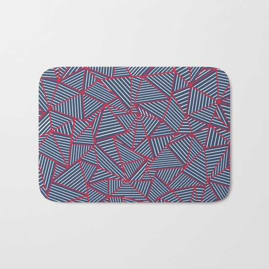 Ab Out Navy Red Bath Mat