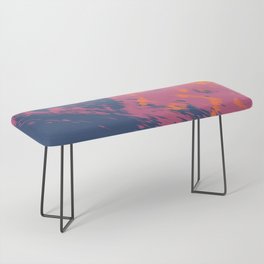 Brush - Abstract Colourful Art Design in Purple Orange and Pink Bench