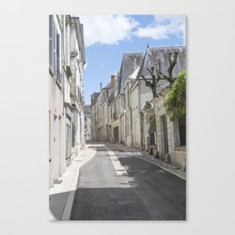 French street in medieval town of Chinon - summer travel photography Canvas Print