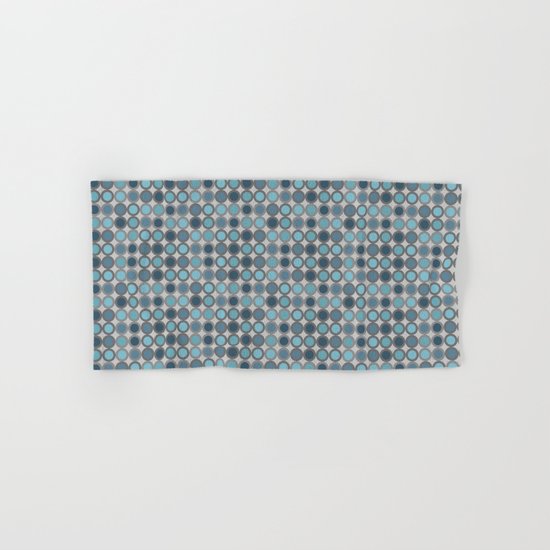 Grey blue circle 6 Hand & Bath Towel