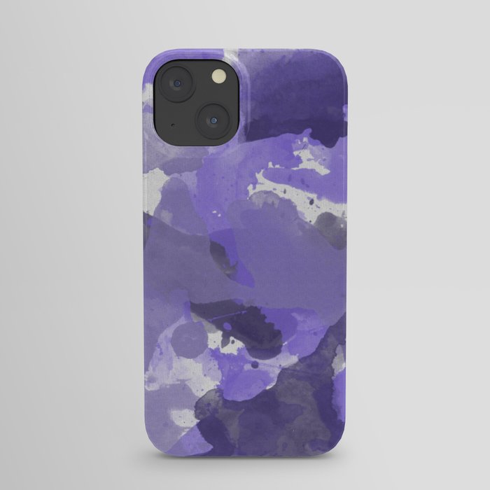 Purple Splatters Watercolor Illustration - Patchy Camo iPhone Case