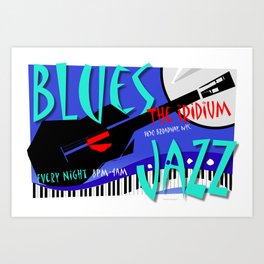 Modernist Blues / Jazz venue poster Art Print