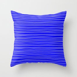Cobalt Pinstripes Throw Pillow