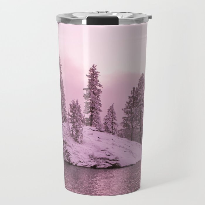 Sunset Island in Winter Travel Mug