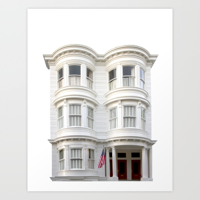 San Francisco White Bay Window House Art Print