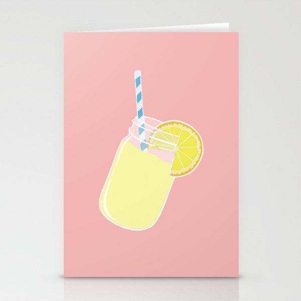 Single Mason Jar Lemonade Stationery Cards