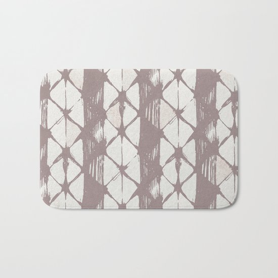 Simply Braided Chevron Red Earth on Lunar Gray Bath Mat