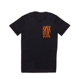 Wild Orange Black Tiger Stripes Animal Print T Shirt