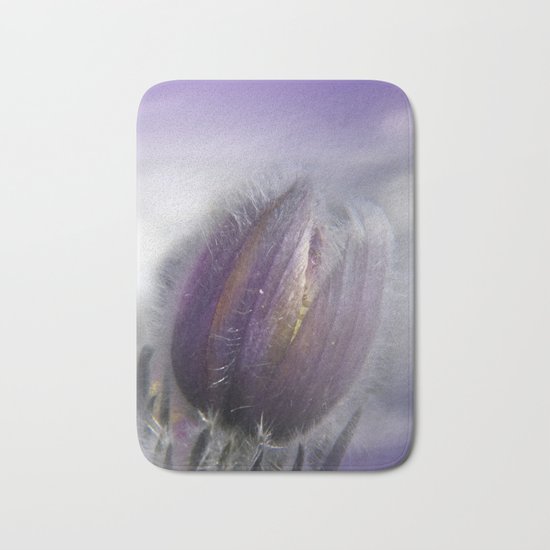 Pasque-flower on texture -2- Bath Mat