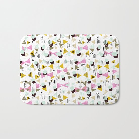 Dotty Tri abstract minimal texture brushstroke boho minimalism painting hipster geometric dorm Bath Mat