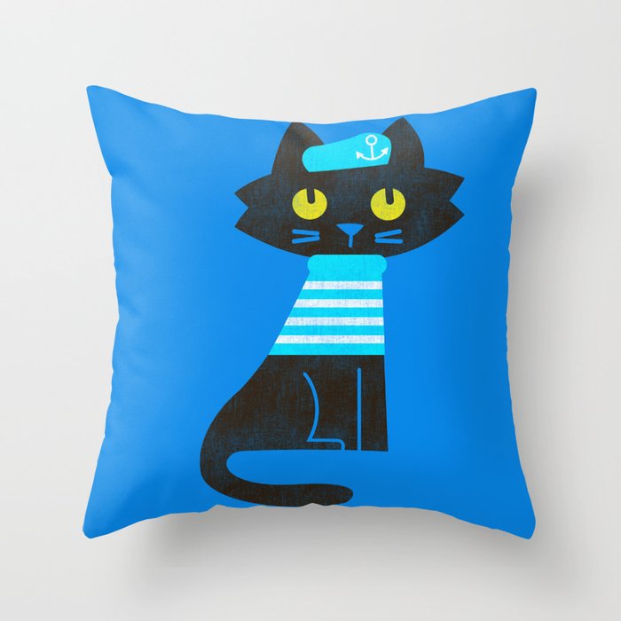 Fitz - Sailor cat Throw Pillow