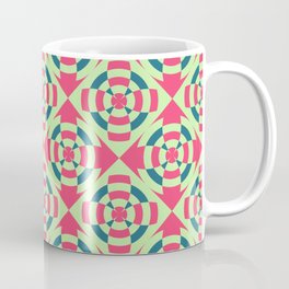 Simple geometric stripe flower red and green Coffee Mug