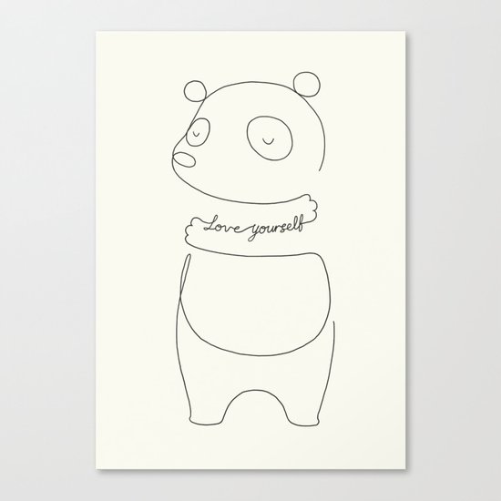 Love Yourself Panda Canvas Print