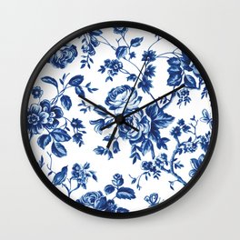 French Rose Toile Wall Clock | Alloverchinarose, Chinarose, Frenchfloral, Bluerose, Toile, Helenashley, Toilerose, Classicfloral, Frenchtoile, French 