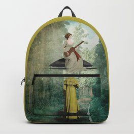 Music for the road Backpack | Imagination, Road, Collage, Man, Creativity, Guitar, Woman, Surrealism, Digital, Trail 