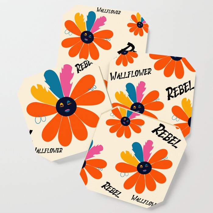 Rebel Wallflower Colorful Coaster
