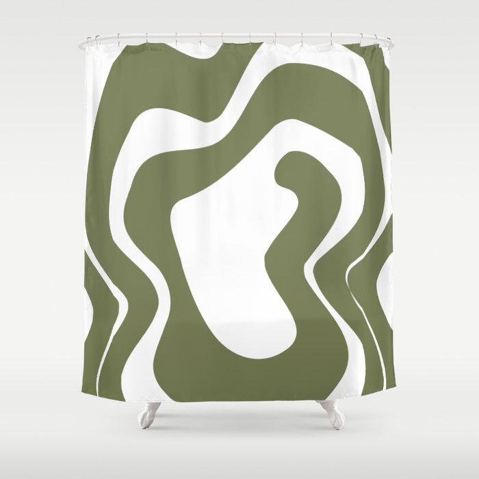 Army green abstract Shower Curtain