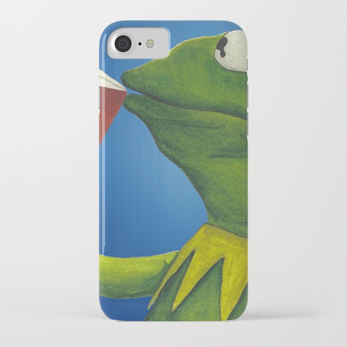painted meme frog drinking tea but it's none of my business iphone case