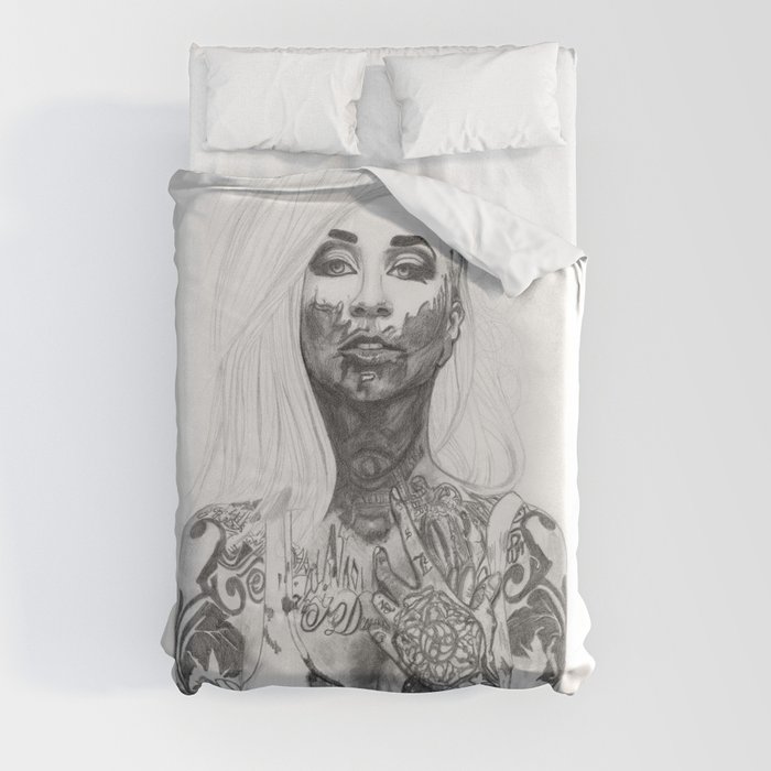 Blood and Tattoos Duvet Cover