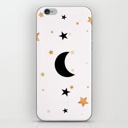 waning moon with stars iPhone Skin