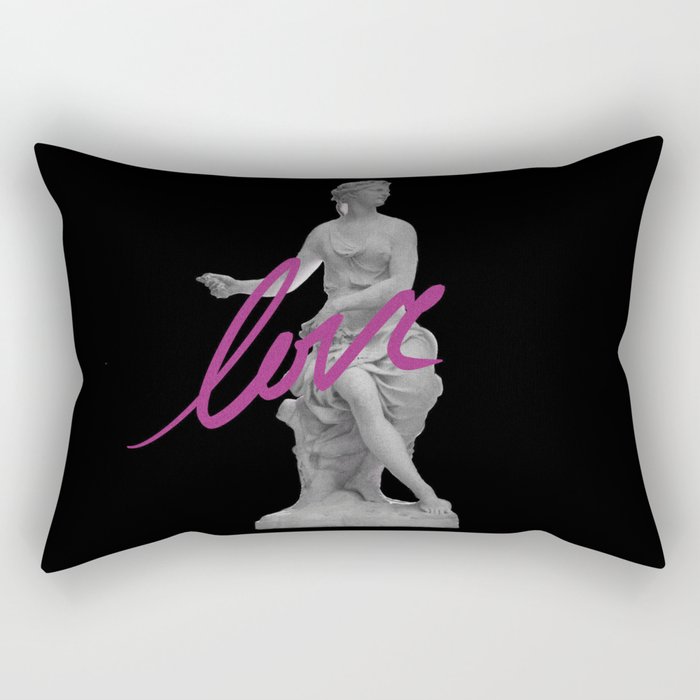 Venus in Love / 01 Black Rectangular Pillow
