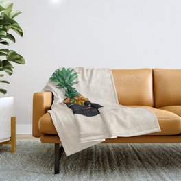 Pineapple Kitty Throw Blanket