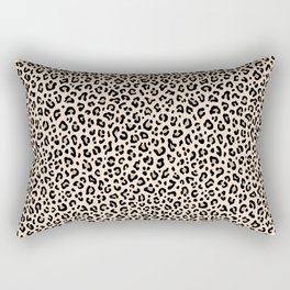 BLACK and WHITE LEOPARD PRINT – Ecru | Collection : Leopard spots – Punk Rock Animal Prints | Rectangular Pillow