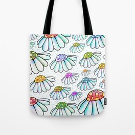 Doodle Daisy Flower Pattern 10 Tote Bag