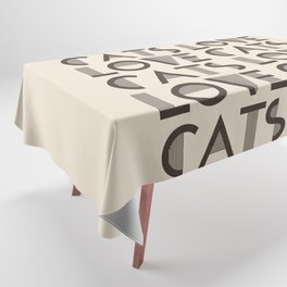 Love Cats - Linen & Brown neutral colors  modern abstract illustration   Tablecloth