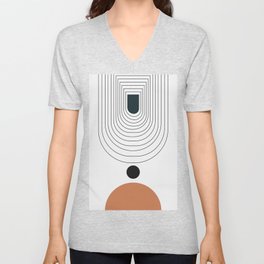 Abstract circles and gate background Unisex V-Neck