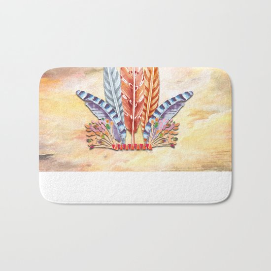 Autumn Feathers Bath Mat