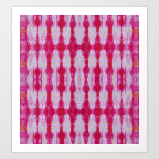 Fuchsia Tie Dye Stripe 1 Art Print