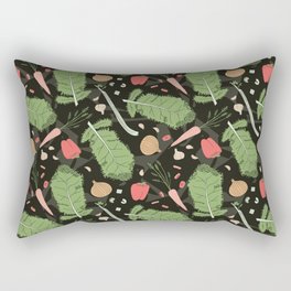 Vegetable Patch on a Dark Background Rectangular Pillow