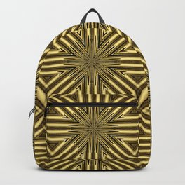 Golden Rattan Wicker Squares Backpack