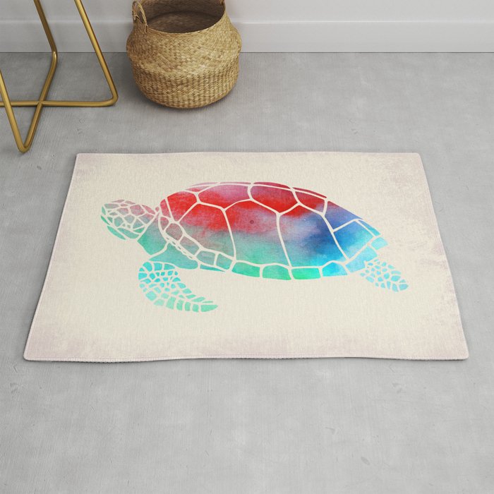 Watercolor Turtle Rug
