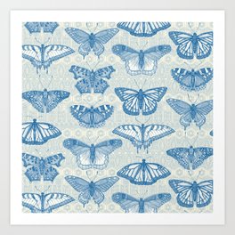 butterflies cobalt Art Print