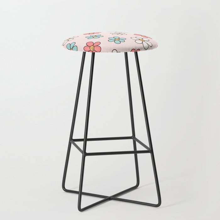 Happy Daisy Pattern Cute and Fun Smiling Colorful Daisies Bar