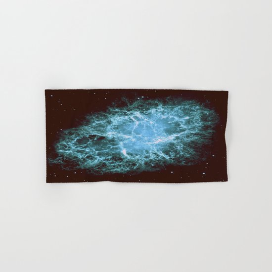 Crab Nebula Freshwater Blue teal Hand & Bath Towel
