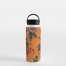 Orange Sunflower & Daisy Garden Floral  Water Bottle