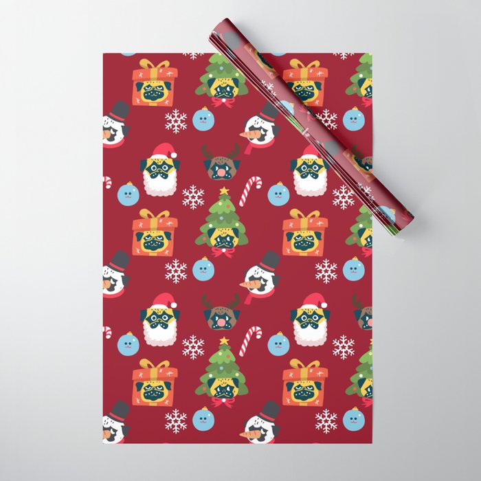 Xmas and Pugs Wrapping Paper