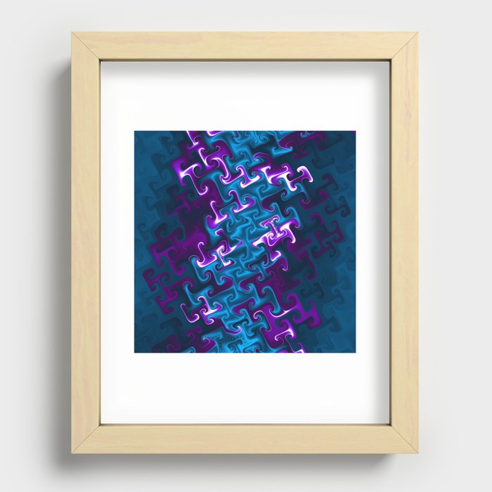 Teal and Purple Gnarl Recessed Framed Print